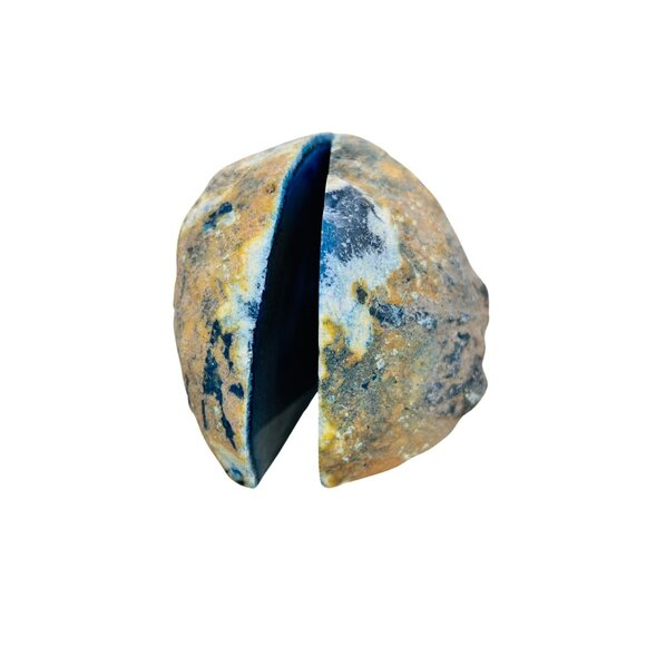 Vibrant Blue Agate Bookends, Natural Stone Office Decor, Polished Geode Book Hol - Picture 4 of 8